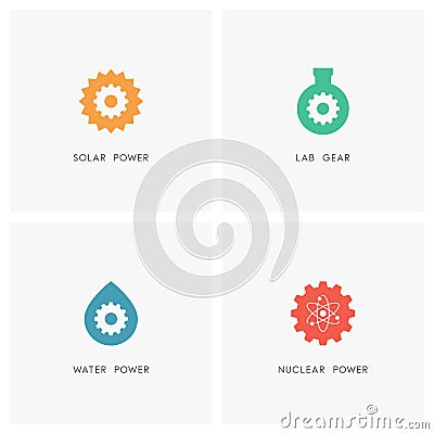 Energy source logo set Vector Illustration