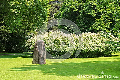 The energy stone at the Hofgarten park in Innsbruck, Austria Stock Photo