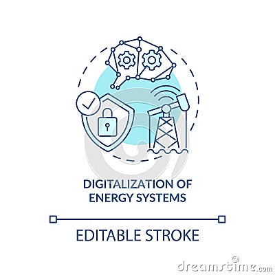 Energy systems digitalization concept icon Vector Illustration