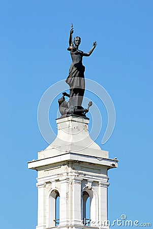 Energy and Technology Museum facade scupture. Vilnius city. Stock Photo