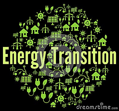 Energy transition concept illustration Cartoon Illustration