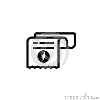 Energy utility bill. Electricity bill icon. Invoice icon. Cashier receipt. Hand holding a receipt bill. Pay bill icon. Vector EPS Vector Illustration