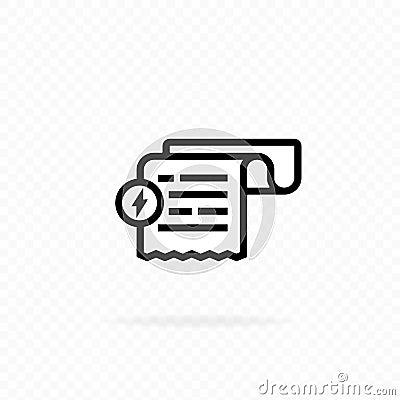 Energy utility bill. Electricity bill icon. Invoice icon. Cashier receipt. Hand holding a receipt bill. Pay bill icon. Vector on Vector Illustration