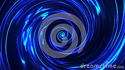 Energy Vortex. Liquid hypnotic looped aqua swirl turning. Luminous whirlpool. Abstract digital swirl. Rotating swirling Stock Photo