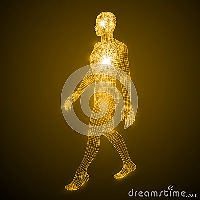 Energy of the walking man. Vector Illustration