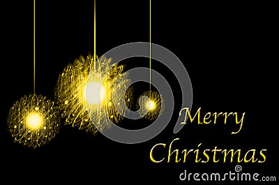 Energy yellow balls in a card for merry christmas Stock Photo