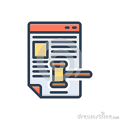 Color illustration icon for Enforcement, impone and justice Vector Illustration