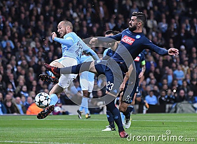 Elseid Hysaj and David Silva Editorial Stock Photo