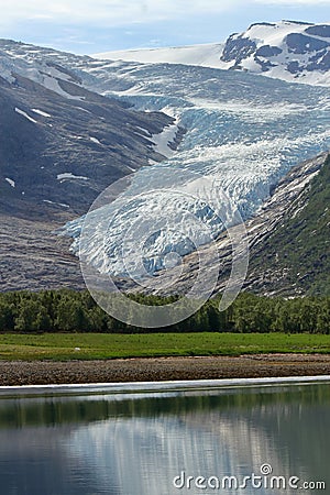 Engabreen arm of Svartisen glacier the Black Glacier Stock Photo