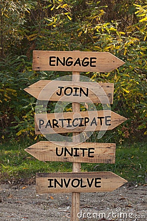 Engage Join Participate Involve Stock Photo