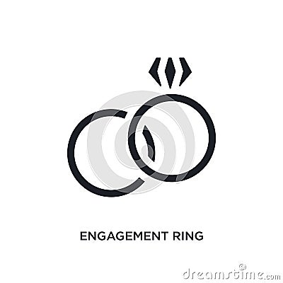 engagement ring isolated icon. simple element illustration from woman clothing concept icons. engagement ring editable logo sign Vector Illustration