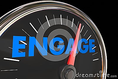 Engagement Speedometer Increase Improve Interaction Stock Photo