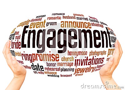 Engagement word cloud hand sphere concept Stock Photo