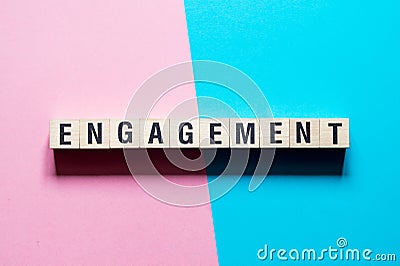 Engagement word concept on cubes Stock Photo