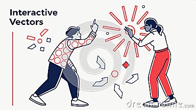 Interactive vector illustration, engaging design for user interfaces and apps vector design Generative AI Vector Illustration