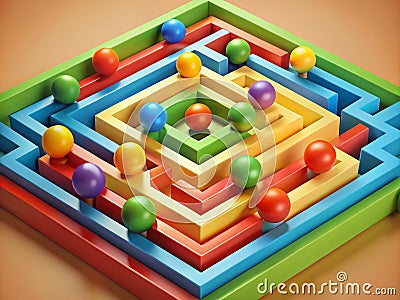 Engaging Kids Maze Game Simple Labyrinth Puzzles for Developing Logic and ProblemSolving Skills Stock Photo