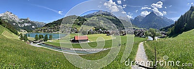 Engelberg, Switzerland - city from above Stock Photo