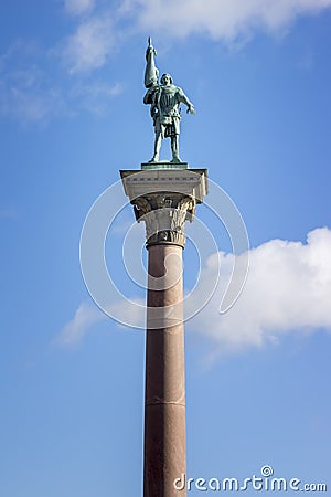 Engelbrekt statue at the city hall of Stockholm Stock Photo