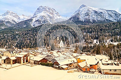Visit Engiadina - Scuol and other host cities Stock Photo