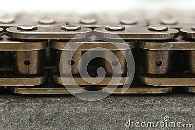 Engine chain Close up steel background Stock Photo