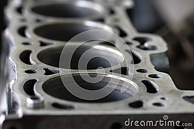 Engine cylinder bore, Maintenance the engine and replace engine cylinder, check and inspect dimension inside Stock Photo