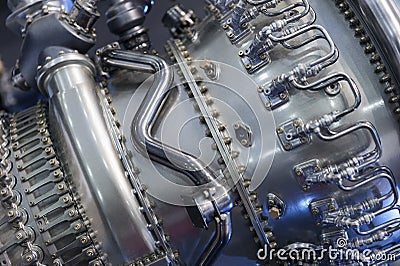 Engine of fighter jet Stock Photo