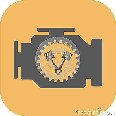 Engine Flat Icon Vector Illustration