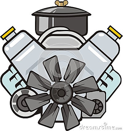 Engine frontal Vector Illustration