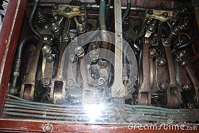 Engine of Kursura Submarine museum Editorial Stock Photo