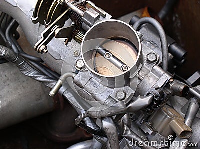 Engine Parts throttle Stock Photo