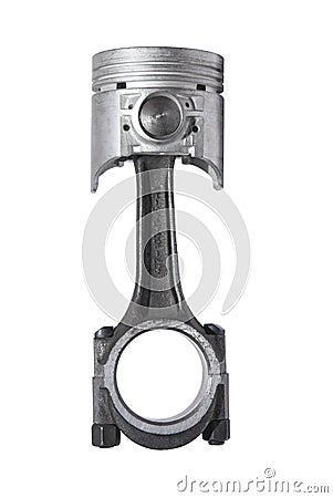 Engine piston and connecting rod Stock Photo