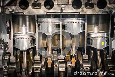 .Engine piston cross section Stock Photo