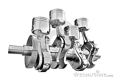 Engine pistons and cog. Stock Photo