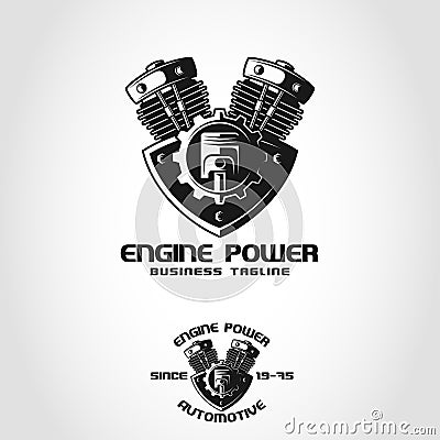 Engine Power is an Automotive Logo that can be used by Auto Company, Auto Club, Auto Workshop, Auto Spare part Store or Shop, and Vector Illustration