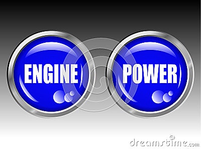 Engine Power Buttons Vector Illustration