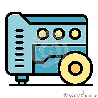 Engine power generator icon vector flat Vector Illustration