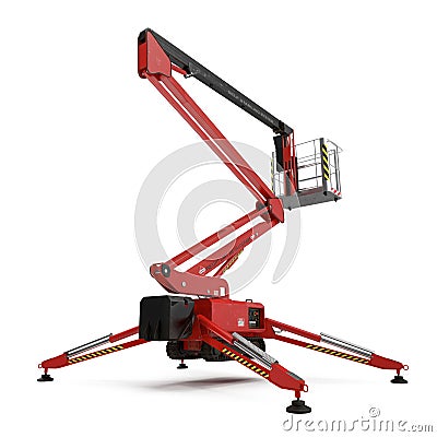 Engine Powered Scissor Lift on white. 3D illustration Cartoon Illustration