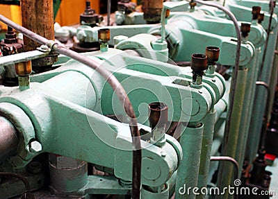 Engine on ship Stock Photo