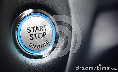 Engine Start Button Stock Photo