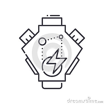 Engine turnup icon, linear isolated illustration, thin line vector, web design sign, outline concept symbol with Vector Illustration