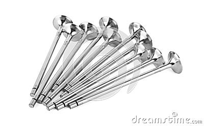 Engine Valves on white Stock Photo