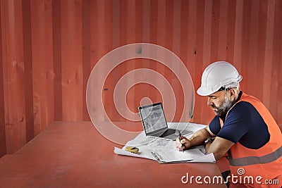 Engineer Architect Construction Site Planning Concept Stock Photo