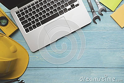 Engineer or architect desk background in the office Stock Photo