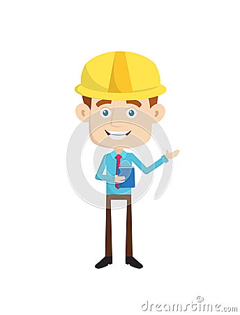 Engineer Builder Architect - Holding a Book and Presenting Stock Photo