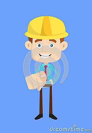 Engineer Builder Architect - Laughing and Pointing Stock Photo