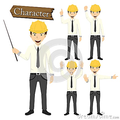 Engineer character set vector illustration Vector Illustration