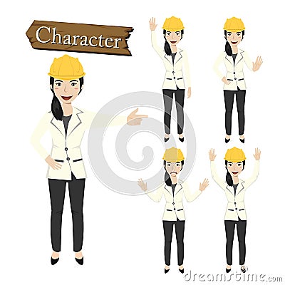 Engineer character set vector illustration Vector Illustration