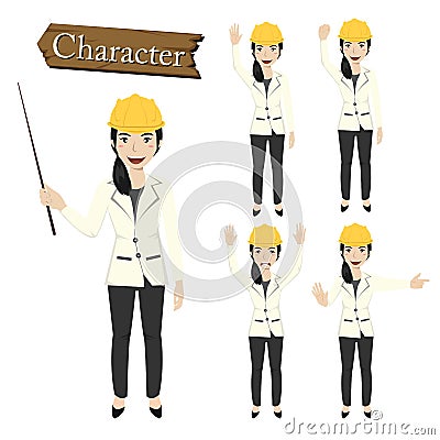 Engineer character set vector illustration Vector Illustration