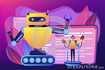 Remotely operated robots concept vector illustration. Vector Illustration