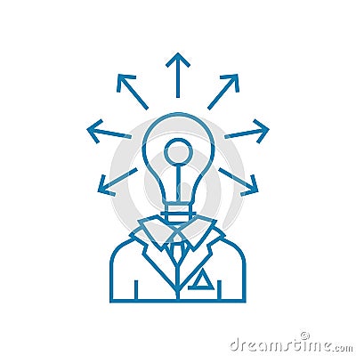 Engineer-developer linear icon concept. Engineer-developer line vector sign, symbol, illustration. Vector Illustration